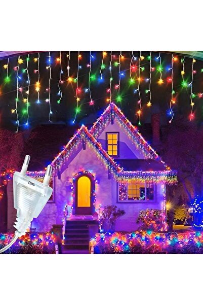 SIKS Instalație de Crăciun tip fluturări/franjuri, 15 m, 300 LED-uri, interco...