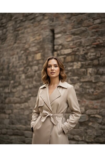 MODESTRIA Klasik Düğmeli Kemerli Trençkot