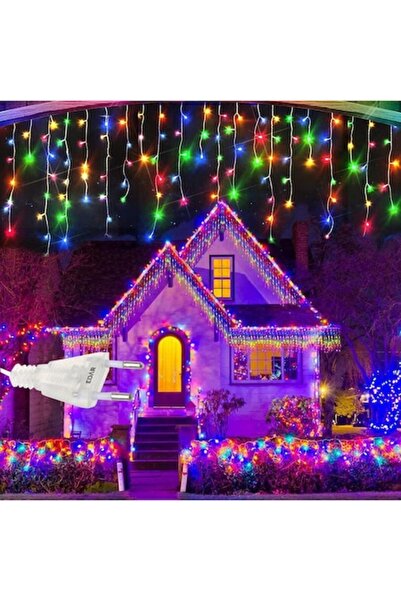 OEM Luminițe de Crăciun în formă de țurțur, 10 m, 240 LED-uri multicolore, 8 ...