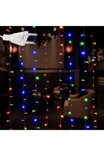EDAR Plasă luminoasă cu LED-uri, 8 m x 50 cm, multicoloră, sârmă albă, 8 modu...