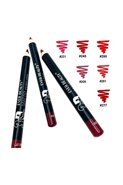 EVER BEAUTY مجموعة من 6 أقلام أحمر شفاه مطفي مقاوم للماء، ألوان متعددة، يدوم طويلًا وناعمًا