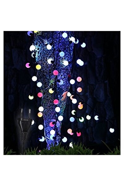 EDAR Șir de lumini de Crăciun, glob LED multicolor, 90 LED-uri, 11 m, cablu n...