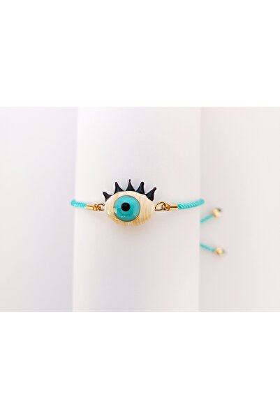 ADAMODART Eye Murano Glass Beaded Adjustable Drawstring Bracelet