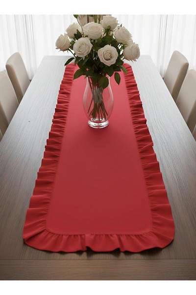 bright moon 100% Cotton Ruffled Runner 40 X 130 cm