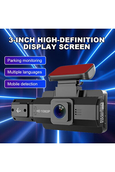 SprintMag Triple Dash Camera 3 Cameras Front/Rear/Interior Full HD 1080P, Type C 170° G-sensor