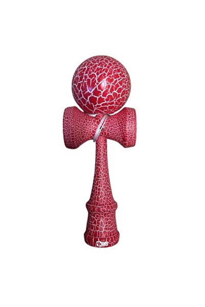 SIKS Kendama profesională din lemn, model cu design din lemn crăpat, 18 cm, j...