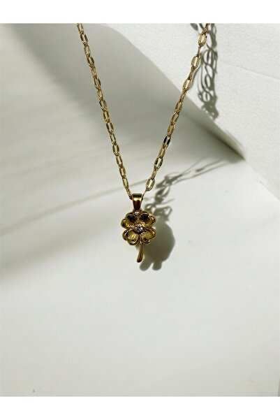 Mercy Aksesuar Yonca Kolye Şans Kolyesi Hediyelik Kolye