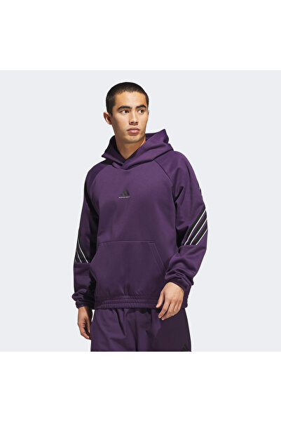 adidas Select Foundation Fleece Erkek Mor Basketbol Sweatshirt