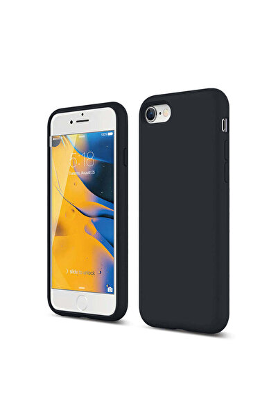 Casey Studios Husa Silicon iPhone 7/8/SE 2/SE 2020/SE 3 2022, cu Microfibra, Slim, Margini Ridicate, Midnight Blue