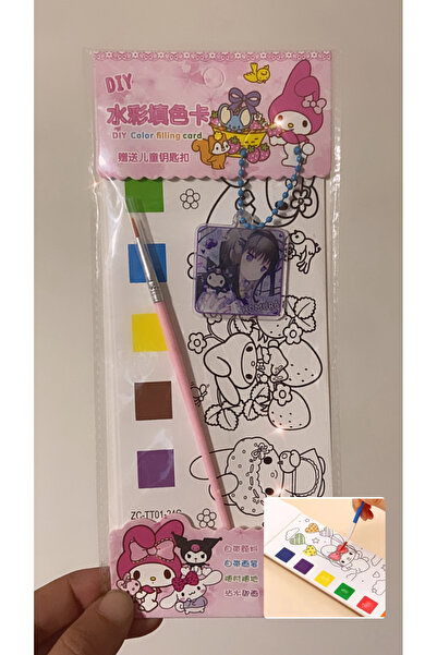 synshop Cinnamoroll Sulu Boya Sanat Kiti 4 Yaprak Anahtarlık Fırça Set Kendin...