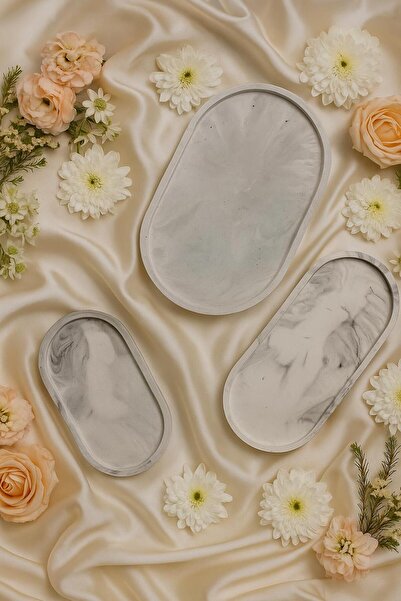 Sisay Home Set of 3 Oval Decorative Trays – Modern Home Accessory