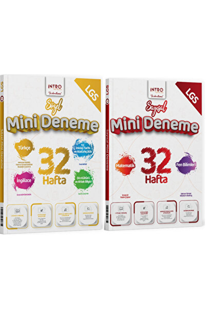 İntro Yayınları 8. Sınıf LGS Sayısal ve Sözel 32 Hafta Mini Deneme