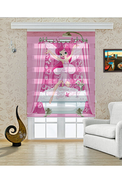 Yznhome Çocuk odası - Pembe Balerin Zebra Perde - YZN-433