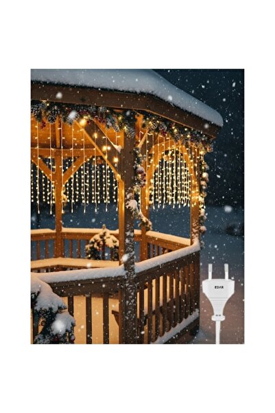 EDAR Χριστουγεννιάτικα φωτάκια κουρτίνας LED 12μ x 1μ, 8 λειτουργίες, με δυνα...