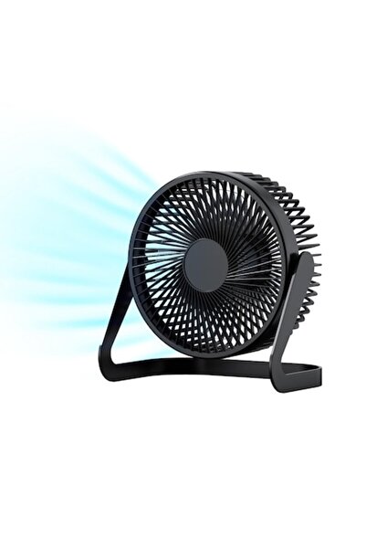 GWHOLE Desk Fan, FUNJEO F06, Strong Airflow, 2 Speeds, 360° Rotation, USB, Black