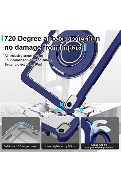 HYX جراب iPad A16 من الجيل الحادي عشر (11 بوصة) / iPad من الجيل العاشر (10.9 بوصة) شديد التحمل مع واقي شاشة، 36