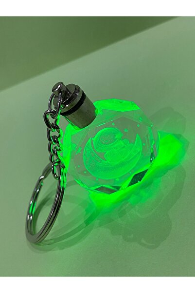 kurukafagift Illuminated Crystal Glass Color Changing Keychain