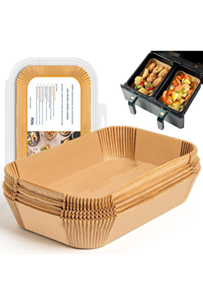 RABY Set de 100 de hârtie de copt pentru friteuza cu aer, 20,5x14x4,5 cm, dre...