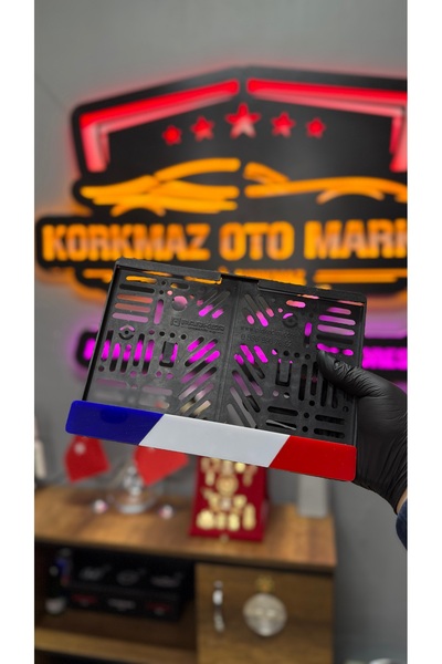 Korkmaz Oto Market & Aksesuar FRANSA BAYRAK MODEL MOTOR PLEKSİ PLAKALIK