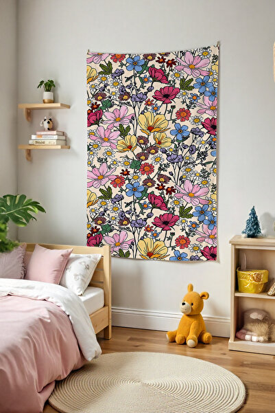 Tepeli Home Çiçekler Duvar Örtüsü Film Temalı Kaliteli Kumaş Oda Dekoru Duvar...