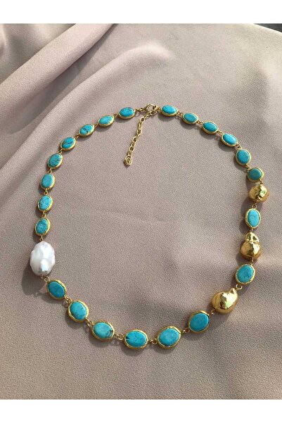 BuinJewellery Turkuaz & Barok İnci Kolye