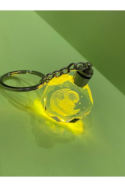kurukafagift Illuminated Crystal Glass Color Changing Keychain