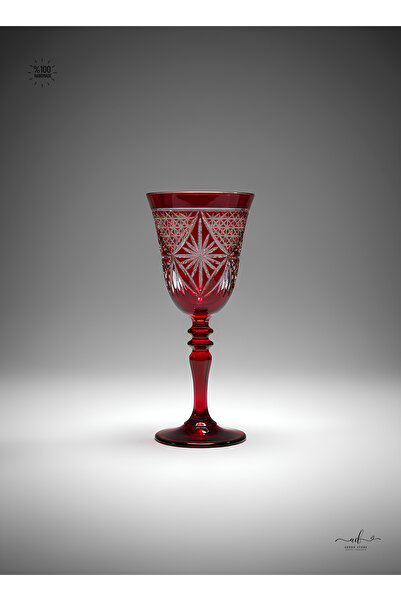 AKDEN STORE Kristal Kesme Dekor Ayaklı Su Bardağı, Ayaklı Kadeh