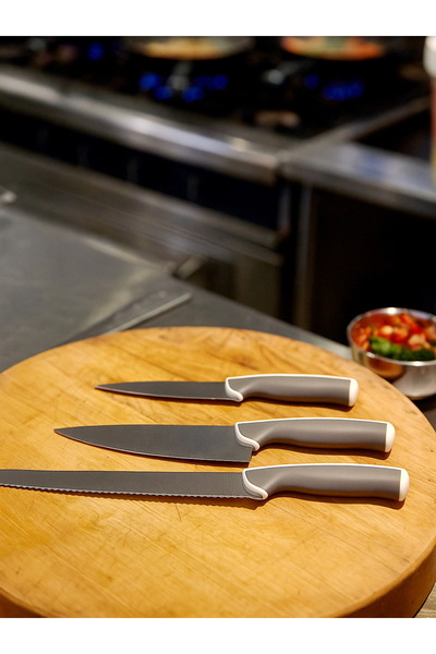 IKEA COZY ROOM - ÄNDLIG bıçak seti, gri-beyaz, 3 parça