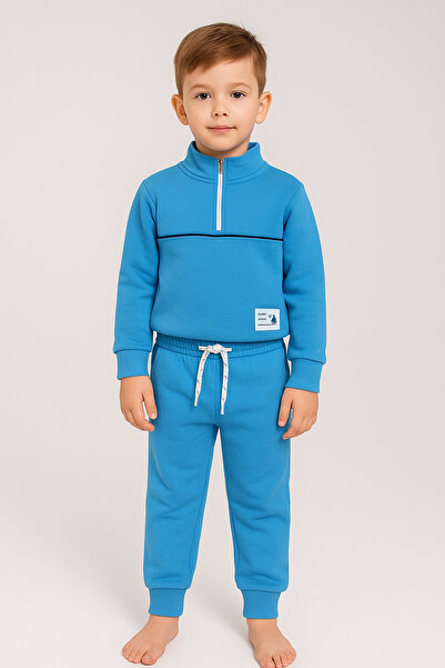 Palal Boy's 3 Thread Ş Fleece-Lined Cotton Zippered Sweatshirt and Sweatpants...