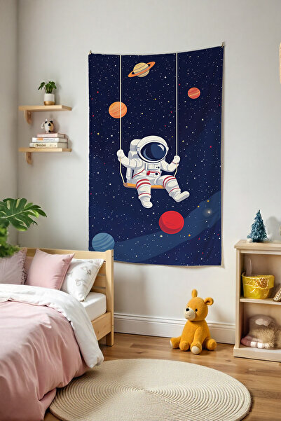 Tepeli Home Sevimli Astranot Duvar Örtüsü Film Temalı Kaliteli Kumaş Oda Deko...