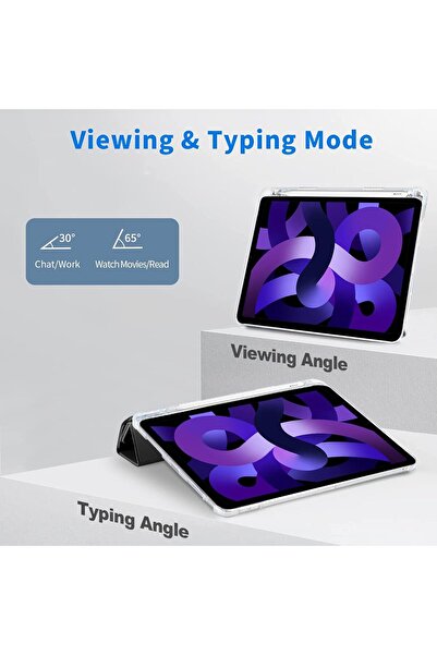 HYX iPad 10th Generation Case 10.9-inch (2022) - Slim Stand Hard Shell (Black)