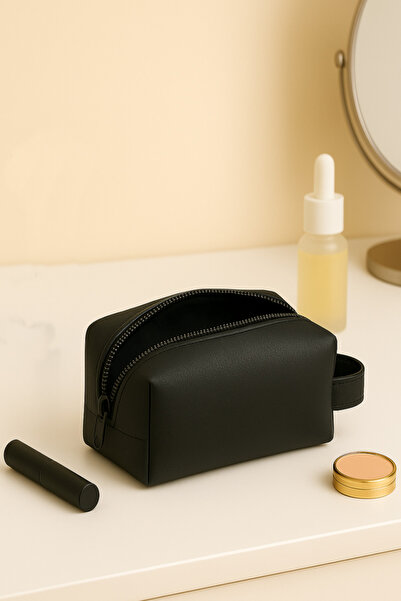 Paris Home Geanta din piele pentru accesorii de machiaj - Organizator din piele 7x15x9 cm