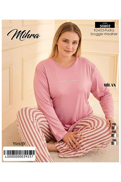 Beruflic Mihra 50802 Women's Battal Milan O Neck Pajama Set