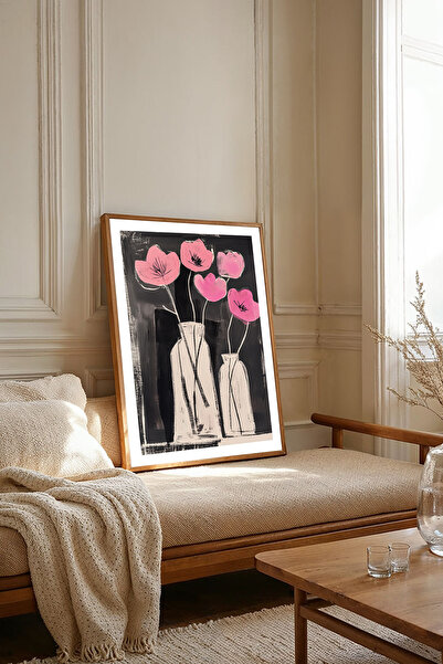 Dekorsiahome Tek Parça Ahşap Çerçeveli Oturma Odası Salon Mutfak Tablosu TK2217