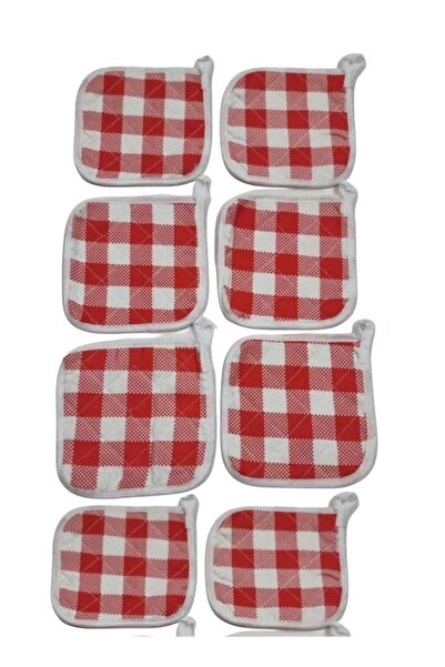 The comprehensive house مجموعة من 8 قفازات فرن قطنية وحاملات أواني، مقاومة لل...