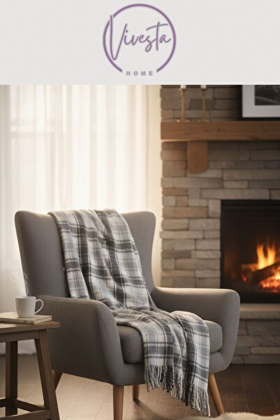 Vivesta Home بطانية سكوتش ناعمة 150×200 سم – تصميم دافئ وأنيق ومريح