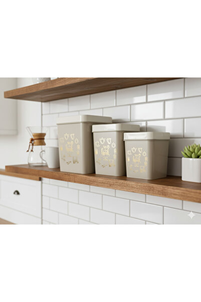 NY HOME 3-Piece Ponte Storage Container Set Beige