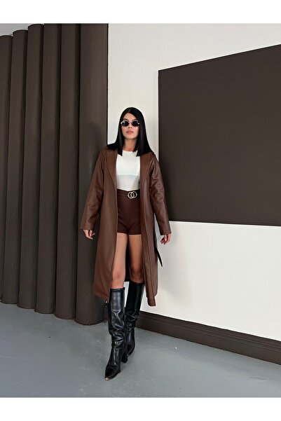 Limon X Malfi̇nya Leather Trench Coat