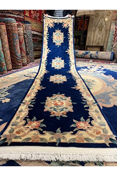 RD RAMAZAN DAĞ EL HALI SANATI El Dokuma Kabartmalı Çin Halısı Ebat 305x70