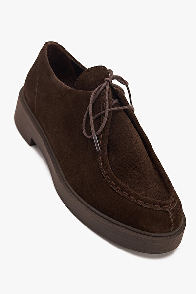 West To West Kadın Deri Günlük Ayakkabı – Bağcıklı Hakiki Süet Loafer