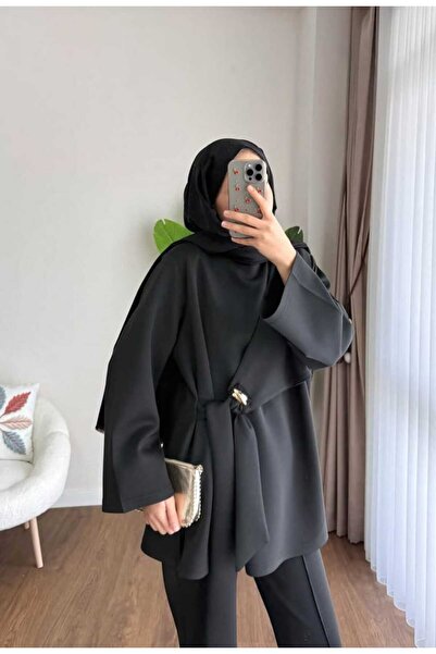 by nursel çiçek Women's Trend Side Tie Double Scuba Suit