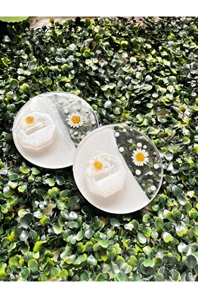 RESİNARTSHOP Epoksi Gerçek Kurutulmuş Papatyalı Yüzüklük