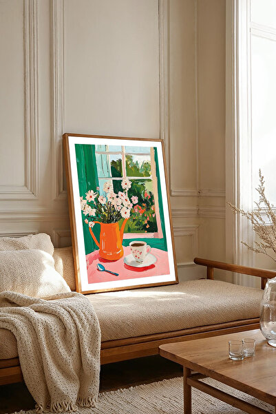 Dekorsiahome Tek Parça Ahşap Çerçeveli Oturma Odası Salon Mutfak Tablosu TK2159