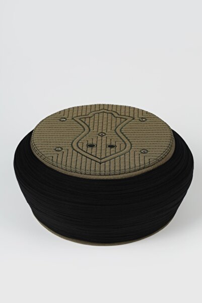 Sarıkhane Namaz Sarığı - Black Fabric - Green Turban - Round Wrap - Nâli Şeri...