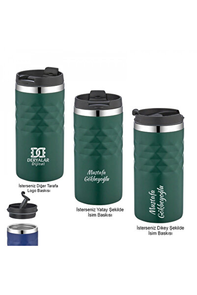 DeryalarDijital 5340 Termos Tarzı Çelik Kupa isim veya logo baskılı kişiye özel hediyelik ürün 300 ml