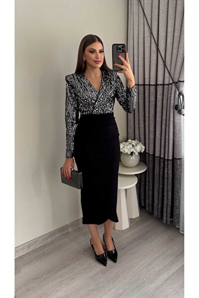 Miasista Payet Detay Kalem Elbise