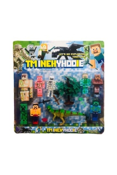 MINECRAFT 9-Figure Set with Accessories, Multicolor, 3+ years