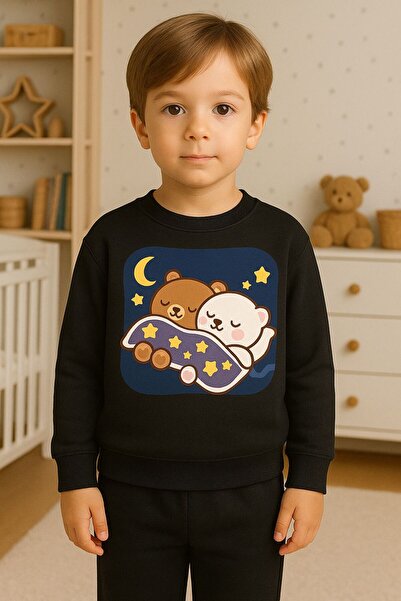 playwear Σετ φούτερ και φόρμα με σχέδιο ύπνου-κοιμισμένου αρκουδάκι, για ηλικ...