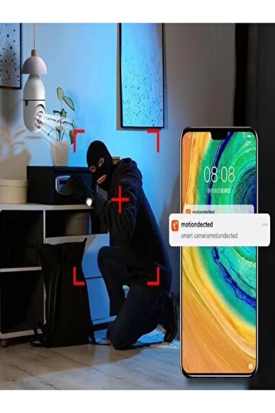 MYWORLD Light Bulb Camera with Motion Detection – Indoor 360° WiFi Security Camera with Pan Tilt Zoom