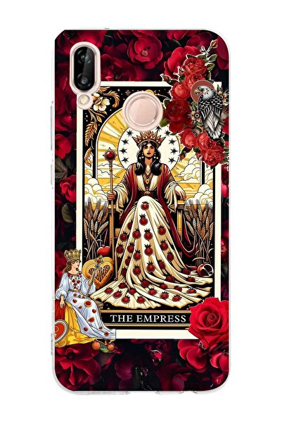 FLAMENKO حافظة هاتف شفافة متوافقة مع هاتف Huawei P20 Lite بنمط إمبراطورة التارو